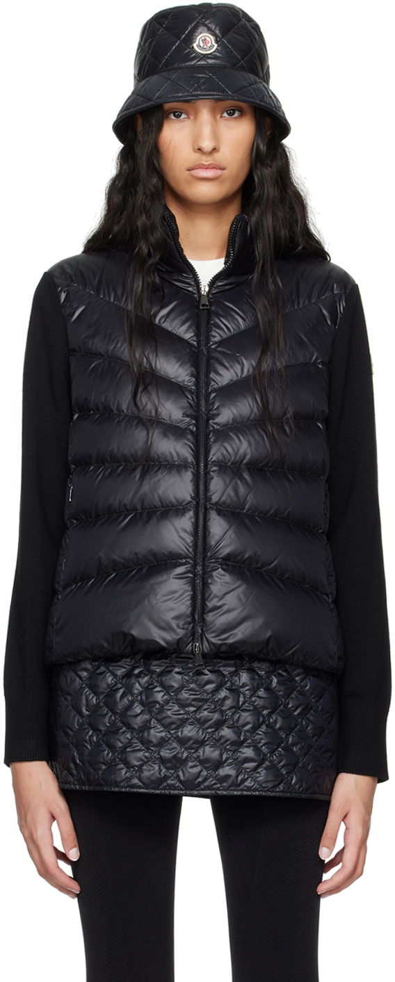 Пуловер Moncler Black Padded Wool Down Cardigan Черно | J20939B00024M1131, 0