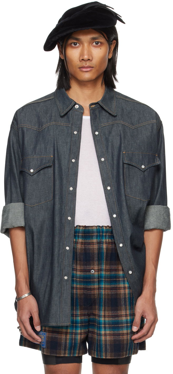 Риза Maison Margiela Press-Stud Denim Shirt Тъмно синьо | S50DT0015 S30881, 0