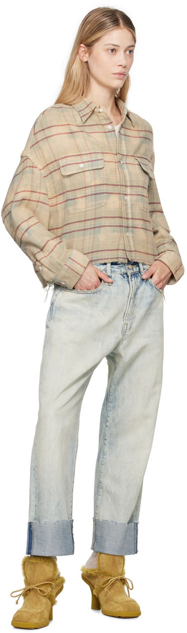 Дънки R13 R13 Cuffed X-Boyfriend Jeans Синьо | R13WD111-D218C, 3