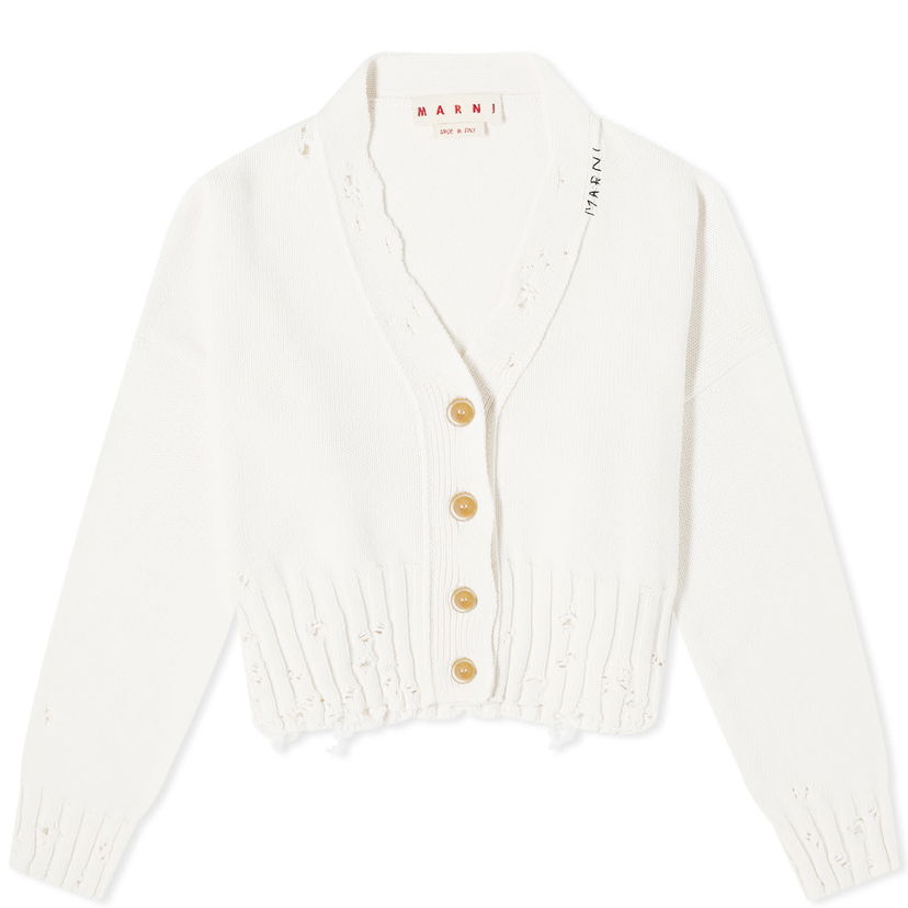 Пуловер Marni Cropped Cardigan "Lily White" Бяло | CDMD0223A2-00W01