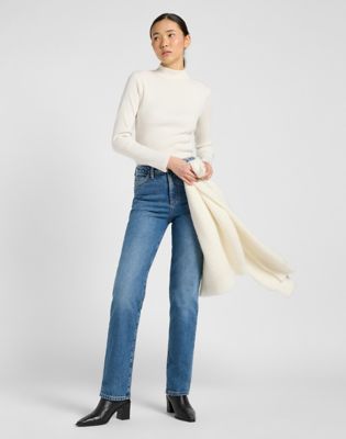 Тениска Lee Lee Slim Mock Neck Tee Size XS Бяло | 112370950, 1