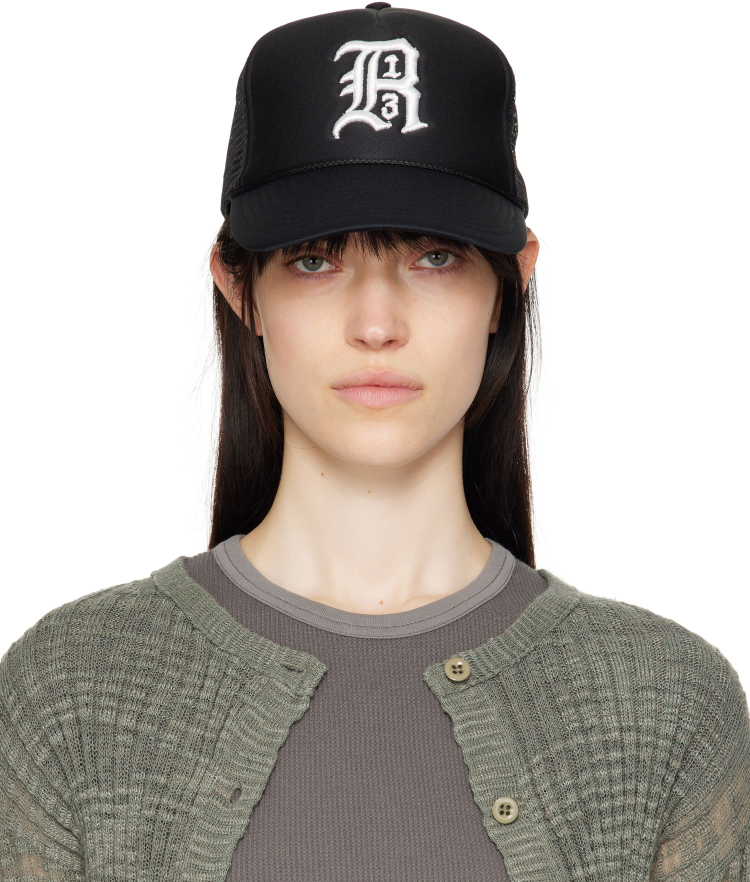 Шапка с козирка R13 R13 Trucker Cap with Logo Черно | R13WA025-A001, 0