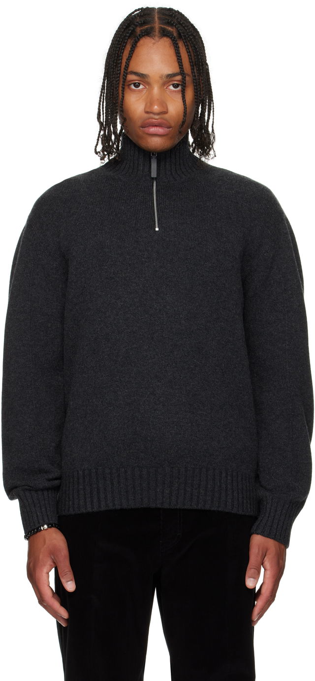 Ferragamo Cashmere Half-Zip Turtleneck