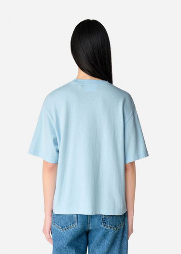 Съкратен топ AXEL ARIGATO Cropped T-Shirt with Text Embroidery Синьо | A2987001, 3