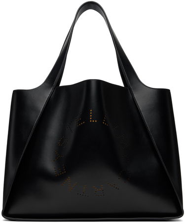 Голяма пазарска чанта Stella McCartney Stella McCartney Perforated Logo Tote Черно | 502793W8542, 0