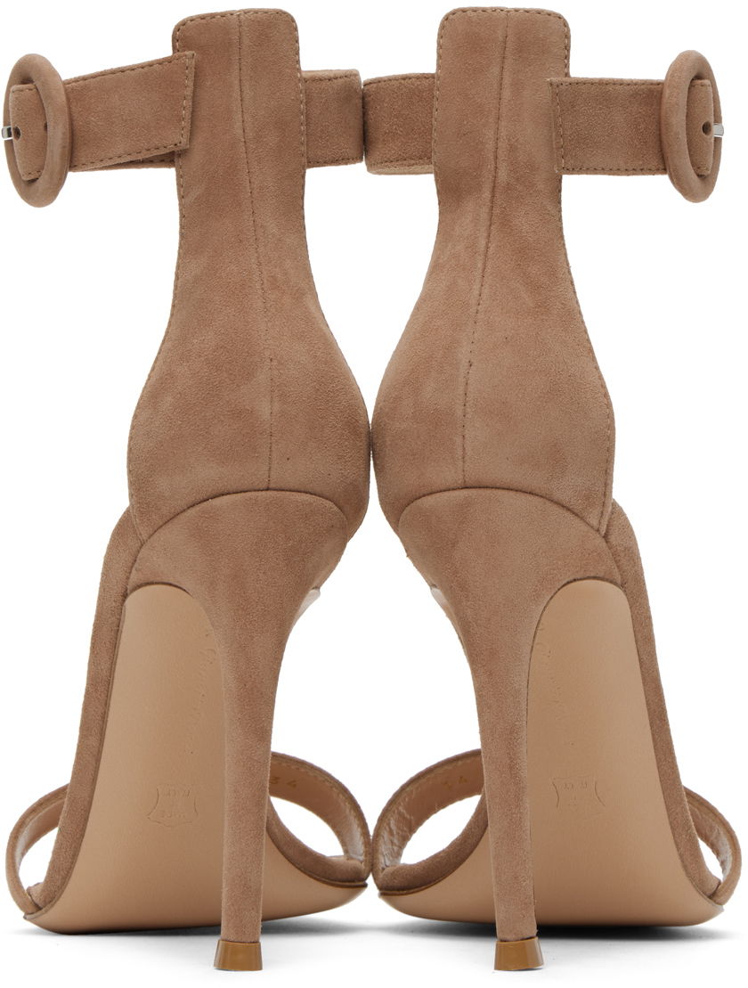 Кецове и обувки Gianvito Rossi Portofino Suede Heeled Sandals Бежово | G61096.15RIC.CAM, 1