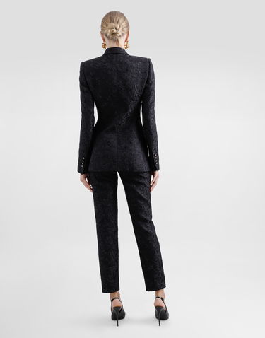 Панталони Dolce & Gabbana Dolce & Gabbana Tailored Quilted Floral Jacquard Pants Черно | FTAM2THJMQKN0000, 2
