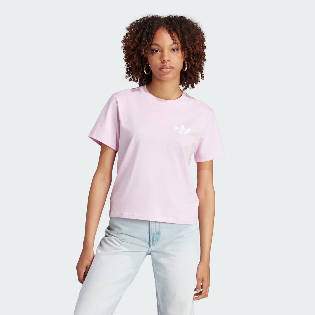 Тениска adidas Performance Cropped Cotton T-Shirt Розово | IJ6013, 0
