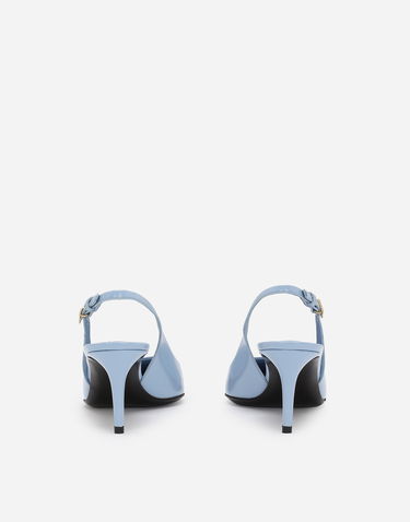 Кецове и обувки Dolce & Gabbana Polished Calfskin Slingbacks Синьо | CG0805A103780789, 2