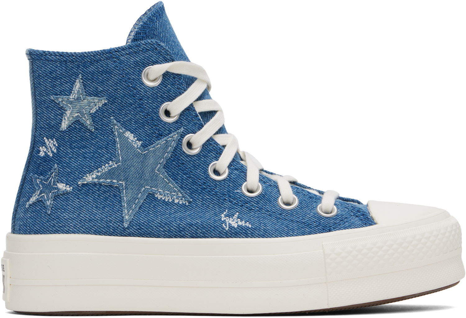 Кецове и обувки Converse Chuck Taylor All Star Lift Platform Denim High Top Синьо | A12045C, 0