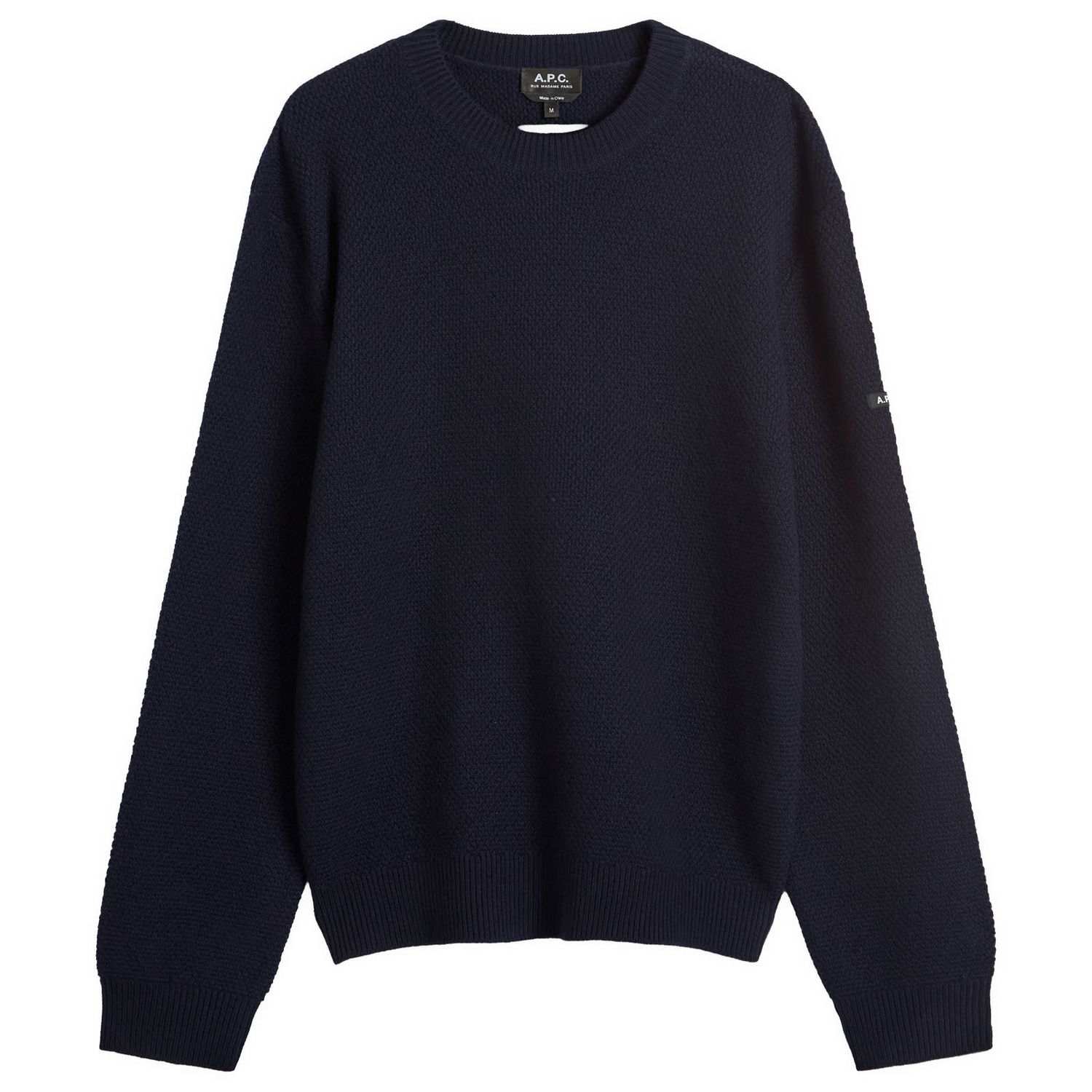 Пуловер A.P.C. Men's Thomas Waffle Knit Jumper, Size Small Тъмно синьо | WVBCZ-H23434-IAK, 1