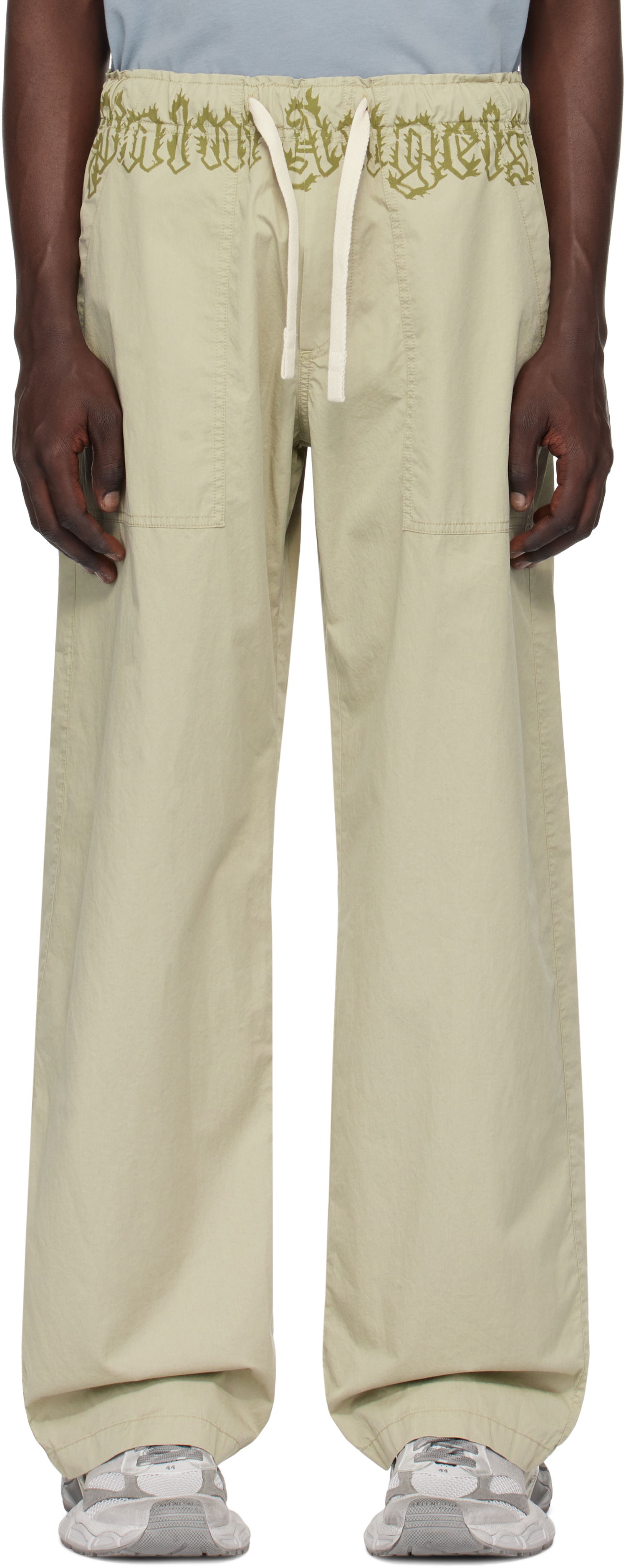 Карго панталони Palm Angels Loose-Fit Cargo Pants With Logo Waistband Бежово | PMCA117S25FAB0026156, 0