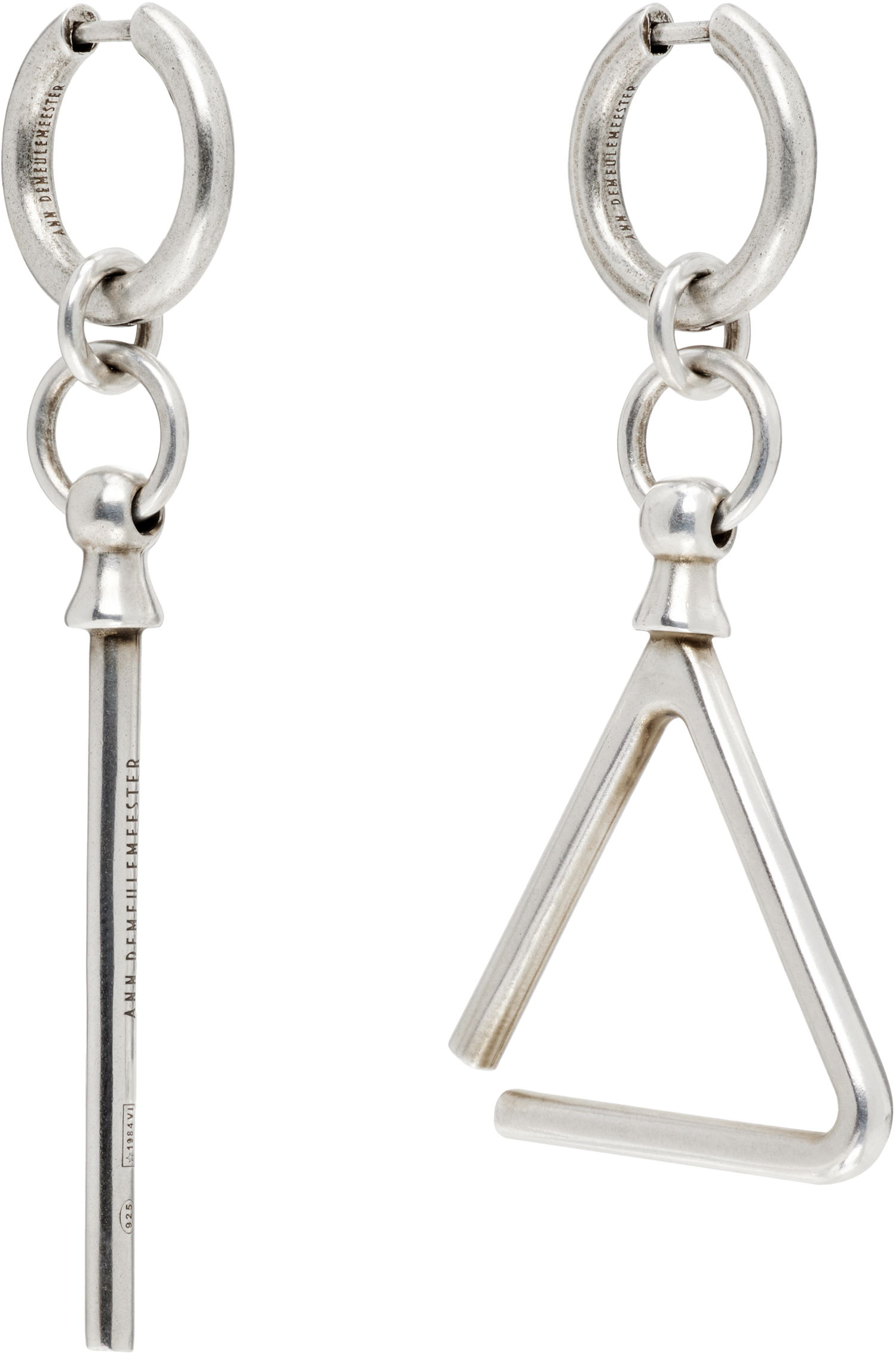 Обеци Ann Demeulemeester Ann Demeulemeester Adelena Silver-Tone Metal Drop Earrings Металик | B0013041-JW020-070, 1