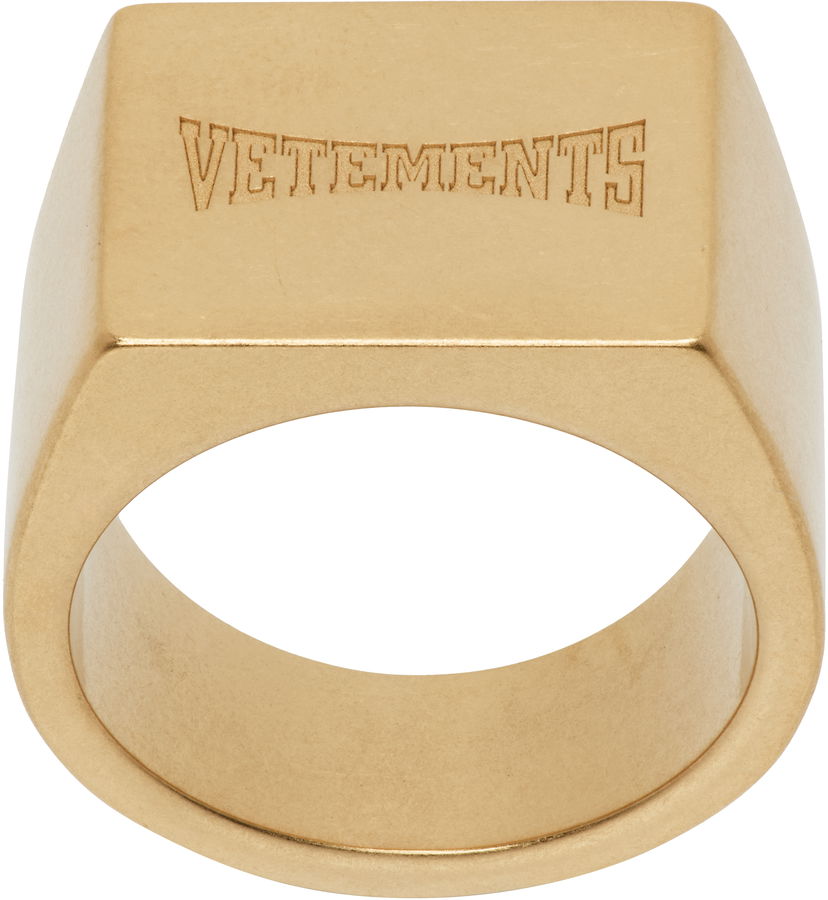 Пръстен VETEMENTS Boxing Logo Signet Ring Жълто | UH76RI160G