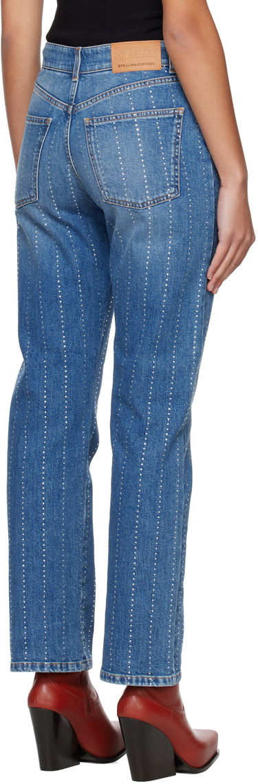 Дънки Stella McCartney Stella McCartney Embellished Straight-Leg Jeans Синьо | 6D00293SOH95, 2