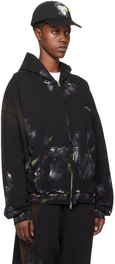 Суитчър We11done Painted Zip-Up Hoodie Черно | WD-TJ0-24-777-U-BK, 1