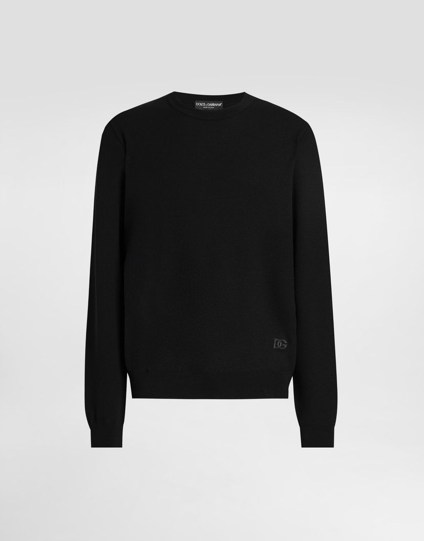 Пуловер Dolce & Gabbana Dolce & Gabbana Crew Neck Wool Pullover Черно | GXXADZJDVC0N0000