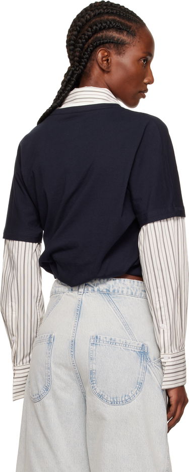 Тениска We11done We11done Layered Twist T-Shirt Тъмно синьо | WD-BL2-25-103-W-NV, 2