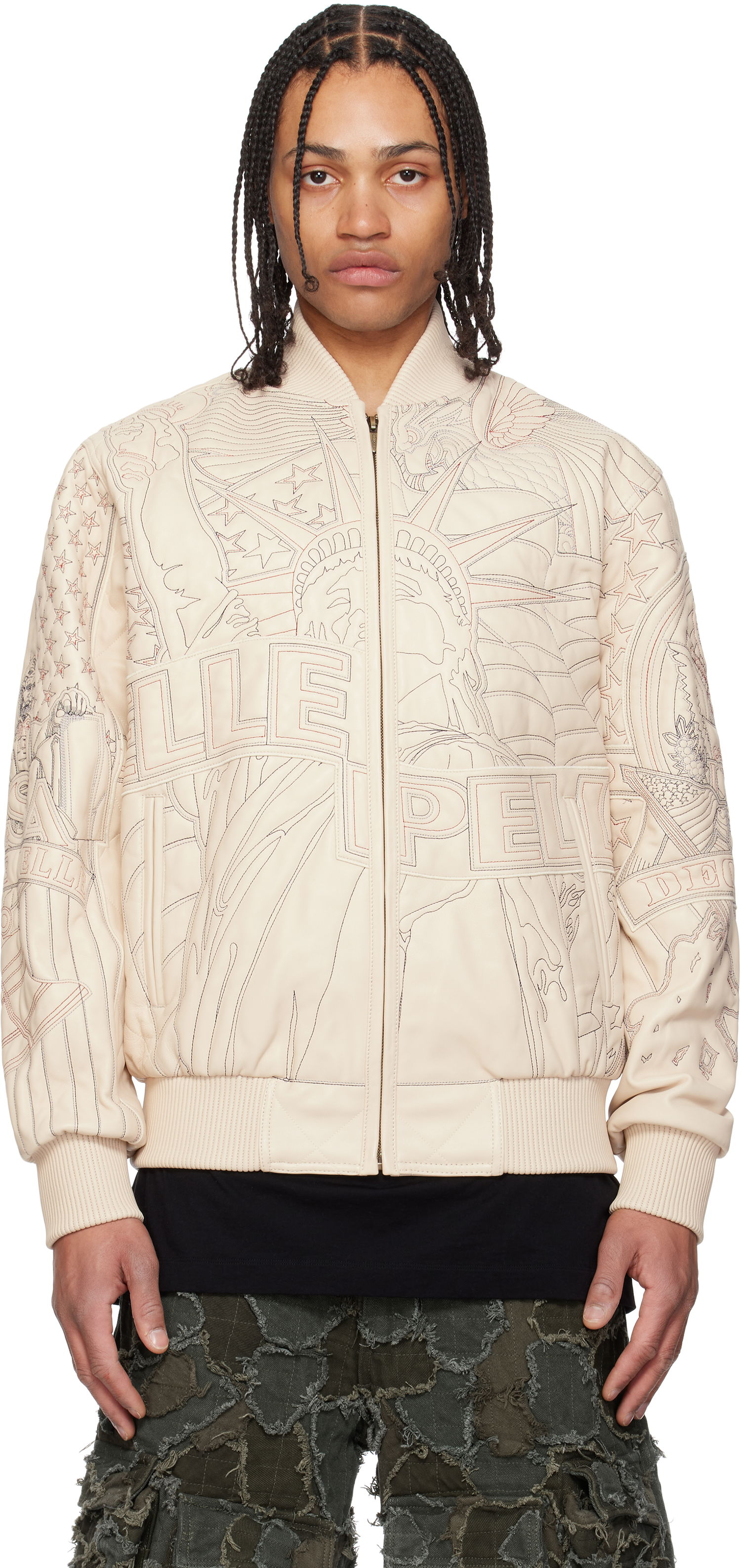 Яке бомбър Who Decides War Who Decides War Pelle Pelle Edition Monument Leather Jacket Бежово | 1131500019SS25, 0