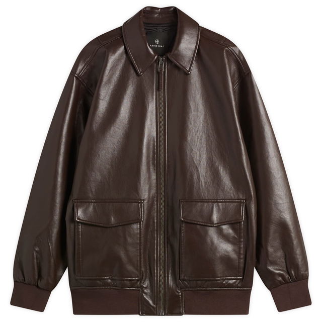 Anine Bing Kelanie Leather Bomber Jacket