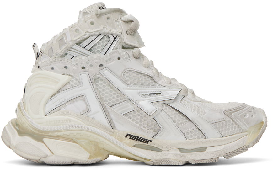 Кецове и обувки Balenciaga Off-White Runner High Бяло | 695764-W3RH1-9000, 0