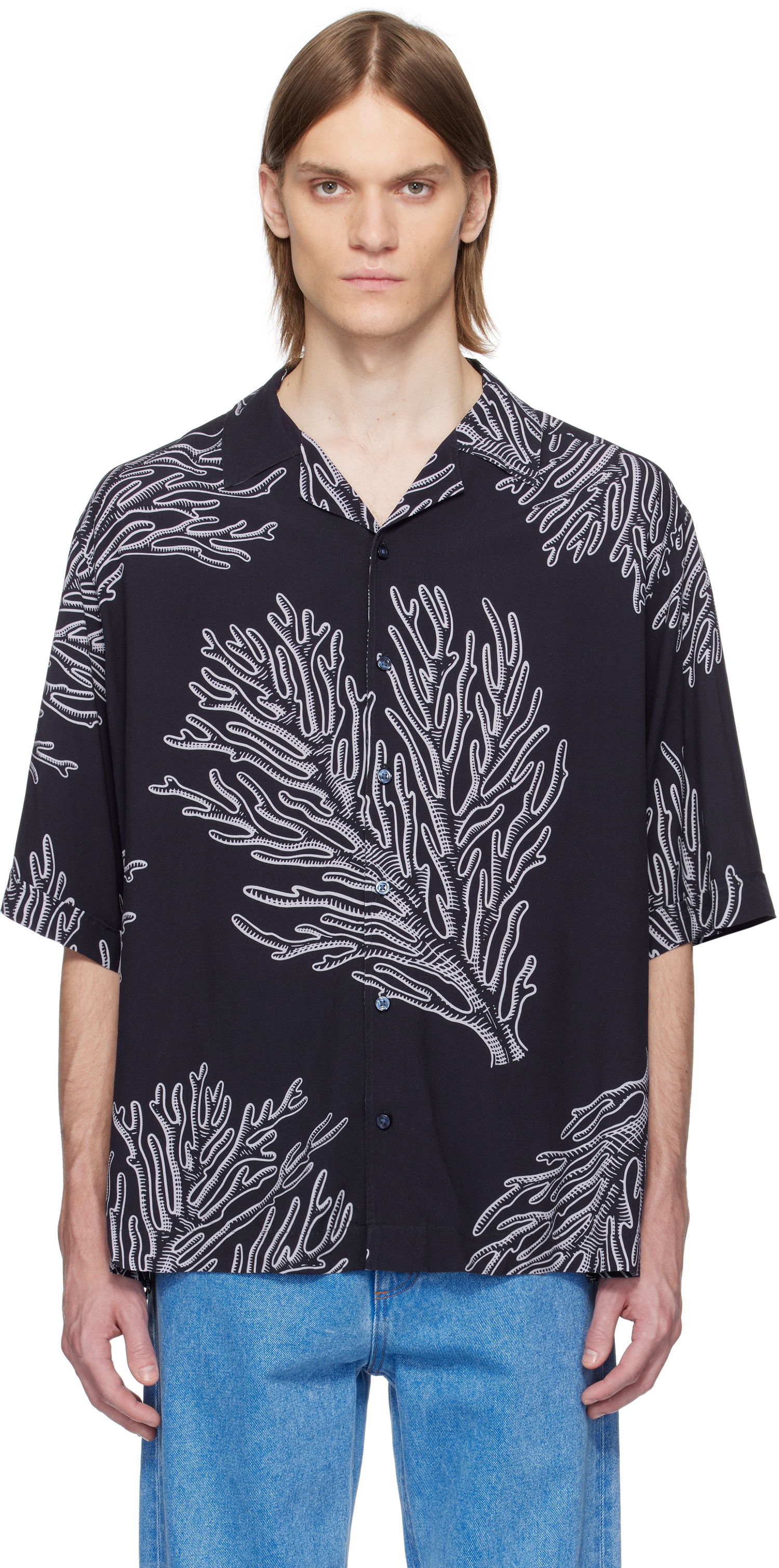 Риза BOSS BOSS Coral Print Shirt Черно | 50538280, 0