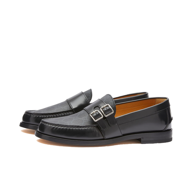 Men's Mellenial Double Buckle GG Supreme Loafer Black