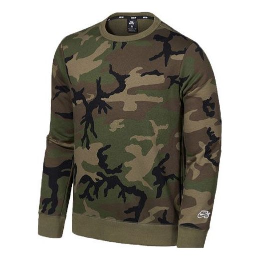 Пуловер Nike SB SB Camouflage Fleece Crew Зелено | AT9769-222