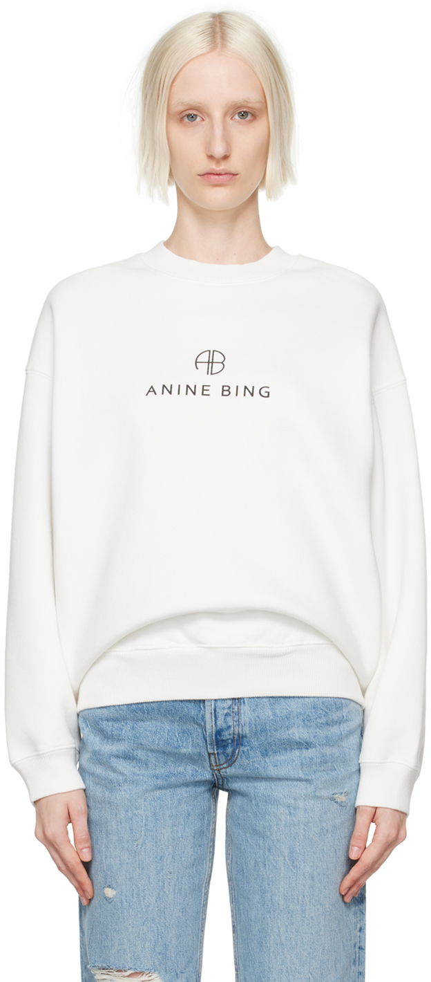 Пуловер Anine Bing ANINE BING Jaci Sweatshirt Бяло | A-08-10077-IVY1