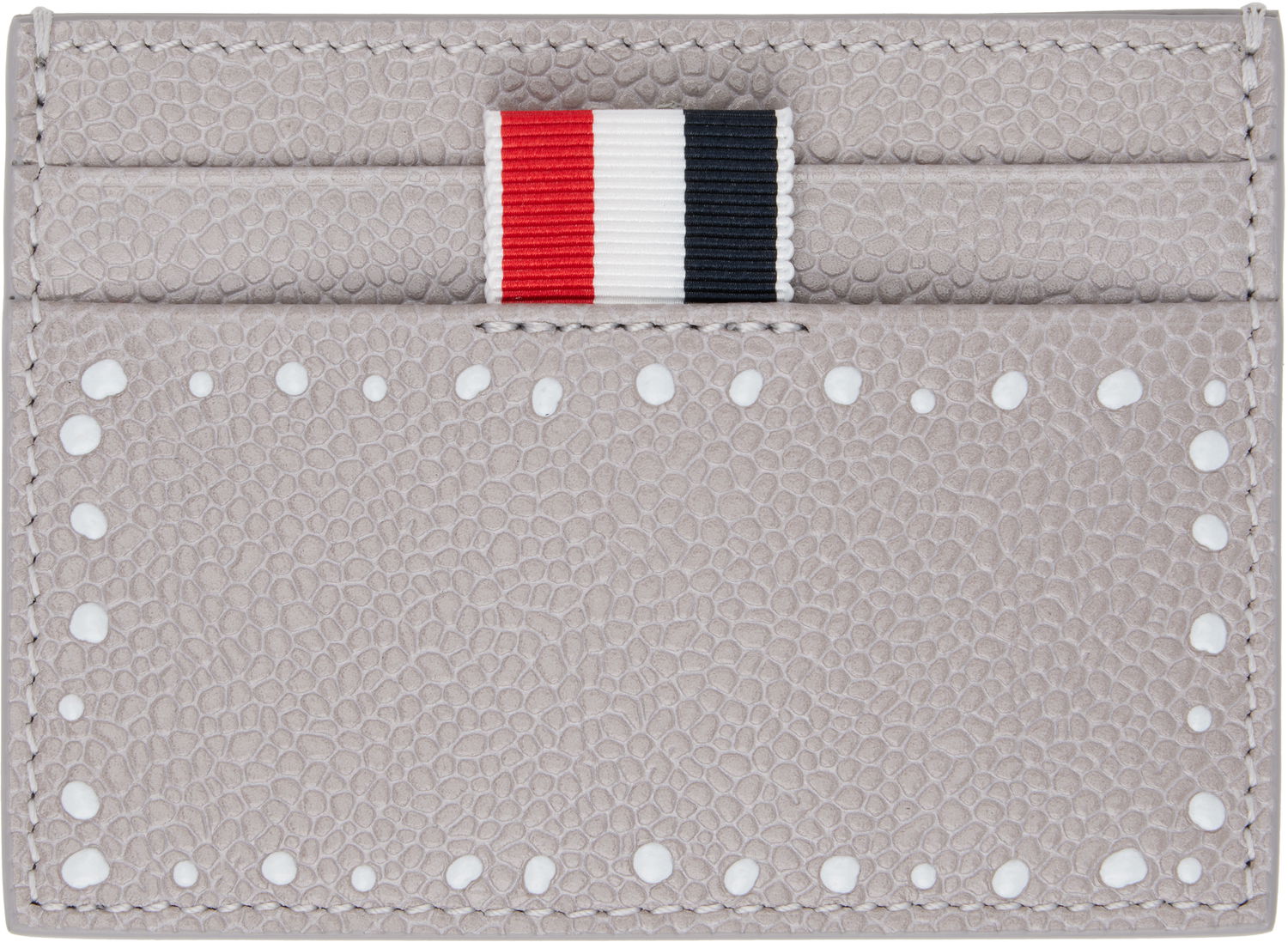 Портфейл Thom Browne Pebbled Leather Card Holder Сиво | UAW062A-00198, 1