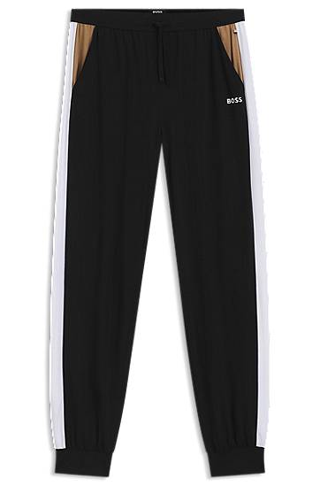 Спортни панталони BOSS Cotton-blend lounge joggers with contrast panels Многоцветен | 50550492