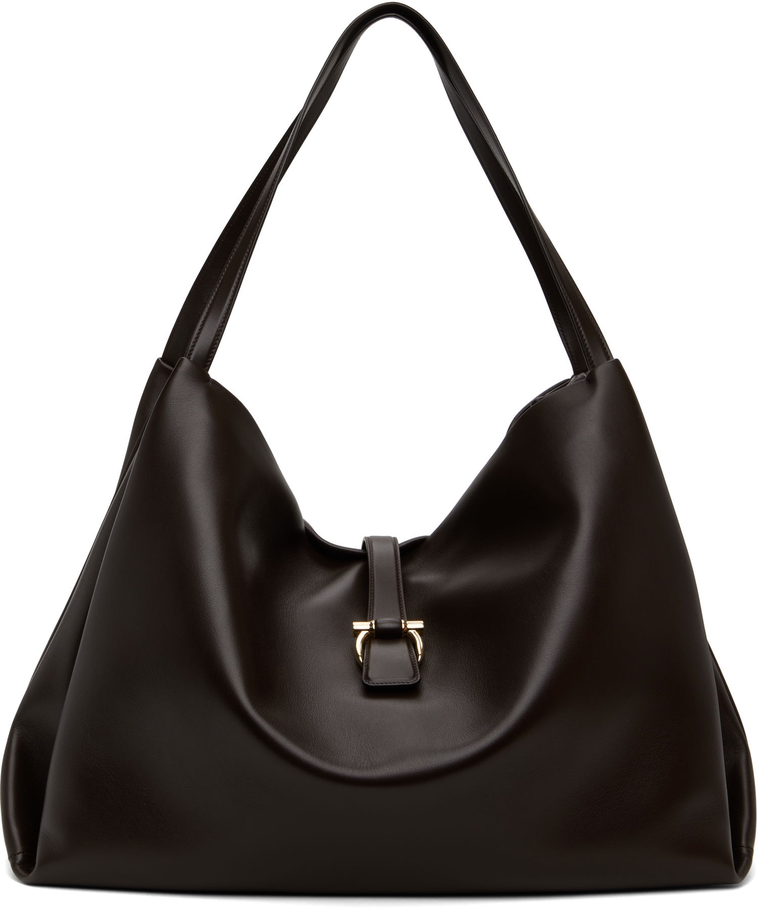 Голяма пазарска чанта FERRAGAMO Salvatore Ferragamo New Line Large Tote Кафяво | 779070, 0