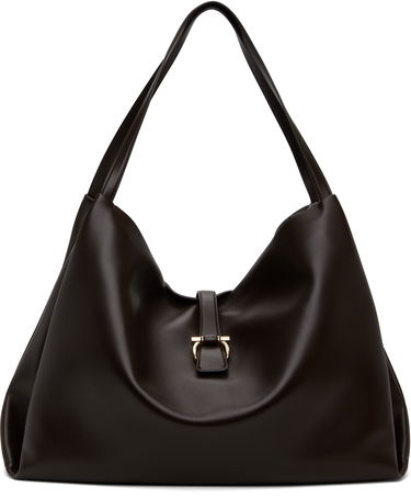 Голяма пазарска чанта FERRAGAMO Salvatore Ferragamo New Line Large Tote Кафяво | 779070, 0