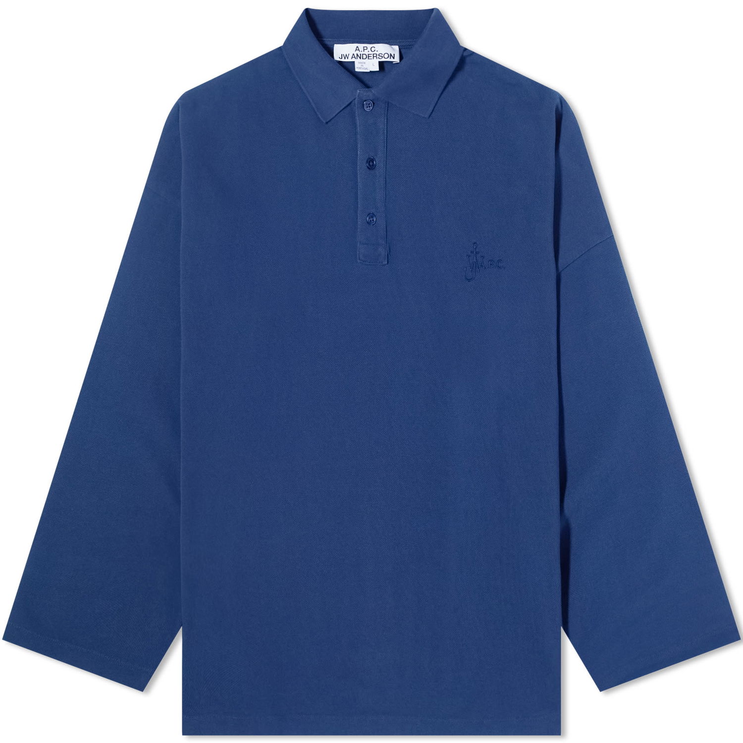 Поло тениска A.P.C. JW Anderson x Murray Oversized Pique Polo Tee Тъмно синьо | COGUZ-M26280-IAJ, 0