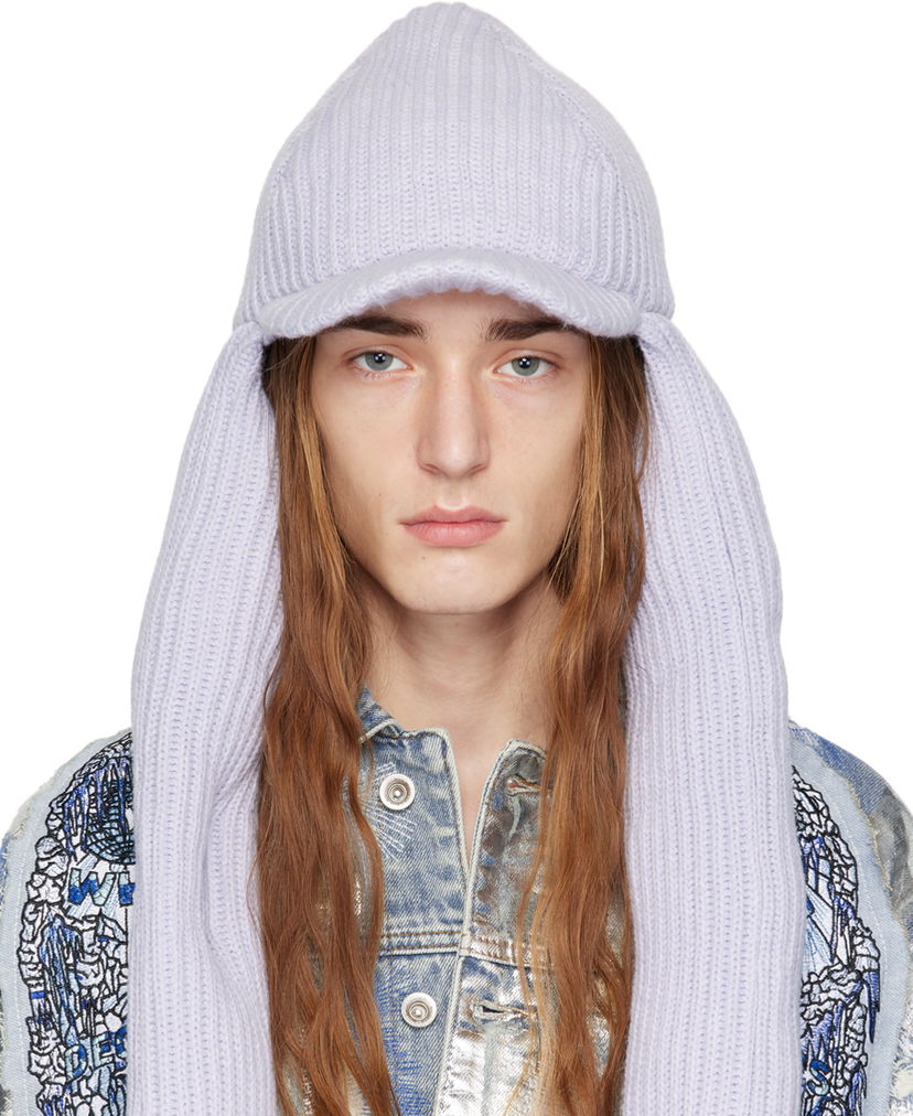 Шапка Who Decides War Knit Ear Flap Cap Лилаво | AW23-ACC-002