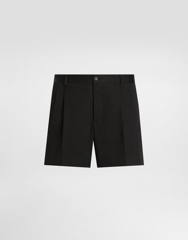 Dolce & Gabbana Cotton Gabardine Pleated Shorts