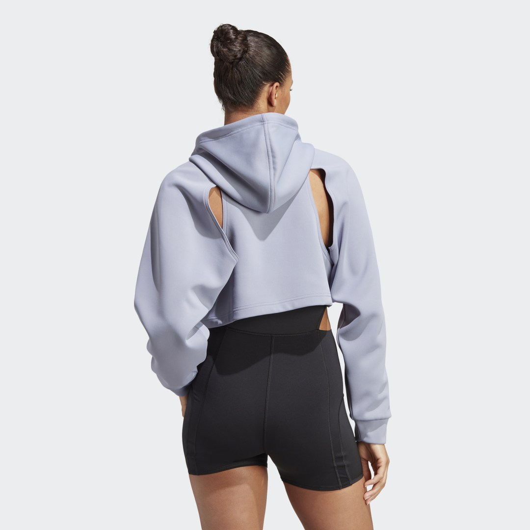 Суитчър adidas Originals HIIT Aeroready Crop Training Hoodie Лилаво | HR2659, 1