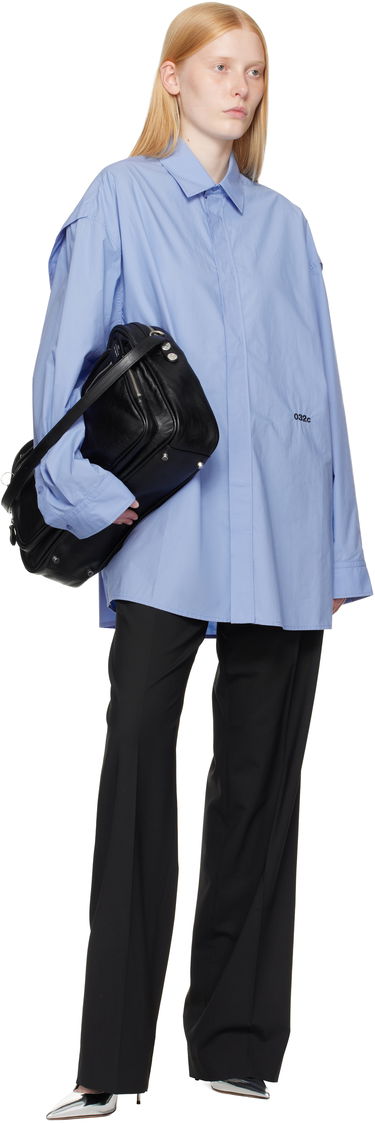 Риза 032C 032c Oversized 'Please Steam' Shirt Синьо | S25-URW-1309-300-W, 3