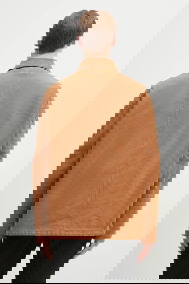 Яке Maison Margiela MM6 Maison Margiela Collared Full-zip Utility Jacket Кафяво | SH0AM0048, 2