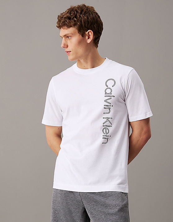 Тениска CALVIN KLEIN pw - graphic s/s t-shirt s Бяло | 00GMF4K113-YAA