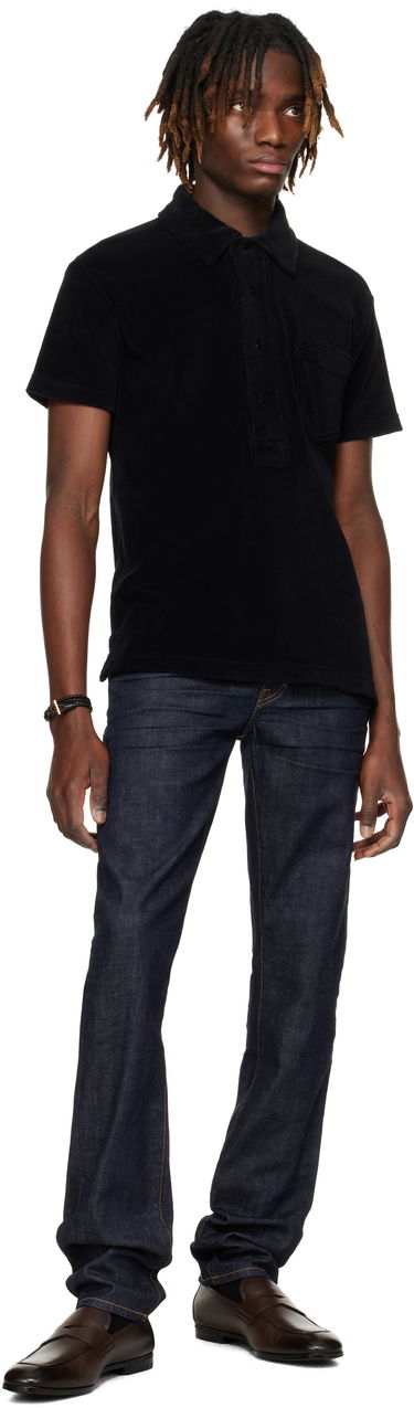 Поло тениска Tom Ford Tom Ford Towelling Polo Черно | JPS009-JMC053S25, 3