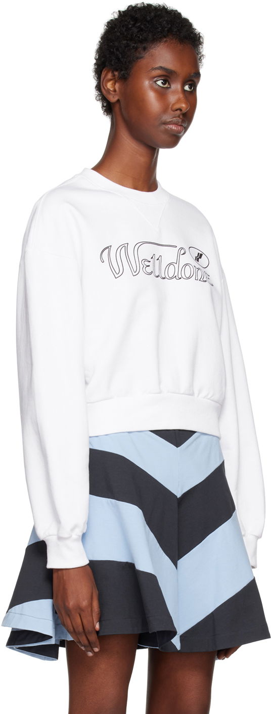 Суитчър We11done Cropped Graphic Sweatshirt Бяло | WD-TS3-22-860-W-WH, 1