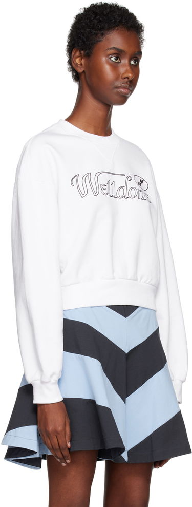 Суитчър We11done Cropped Graphic Sweatshirt Бяло | WD-TS3-22-860-W-WH, 1