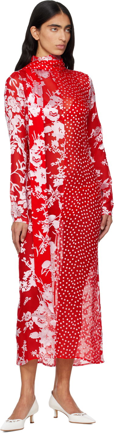 Pокля Marine Serre Marine Serre Regenerated Raso Silk Scarves Long Sleeve Maxi Dress Многоцветен | WDR420AUWOV0056, 3