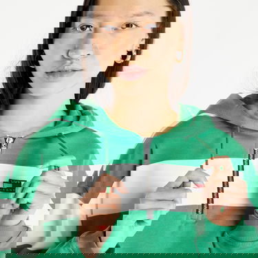 Суитчър Tommy Hilfiger Crop Stripe 1/4 Zip Hoodie Зелено | DW0DW15432 LY3, 2