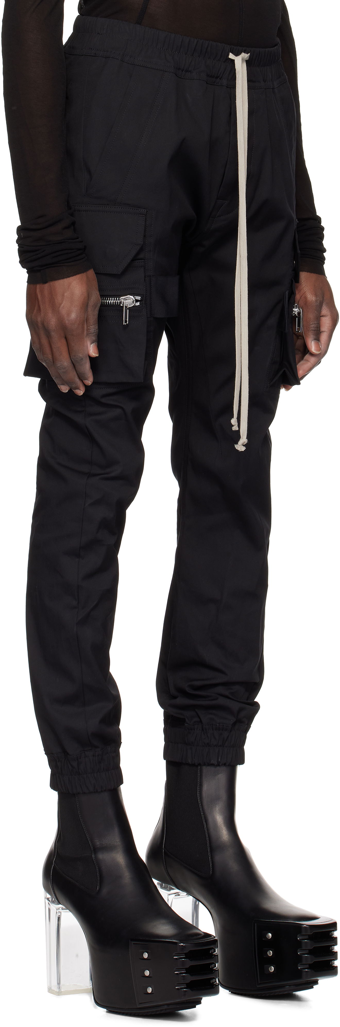 Карго панталони Rick Owens Rick Owens Hollywood Mastadon Cargo Pants Черно | RU01E5396 TE, 1