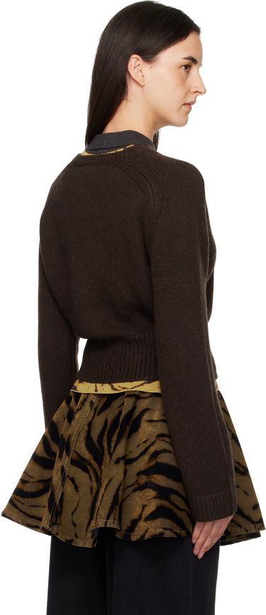 Пуловер GANNI V-Neck Jumper Sweater Кафяво | K2614, 2