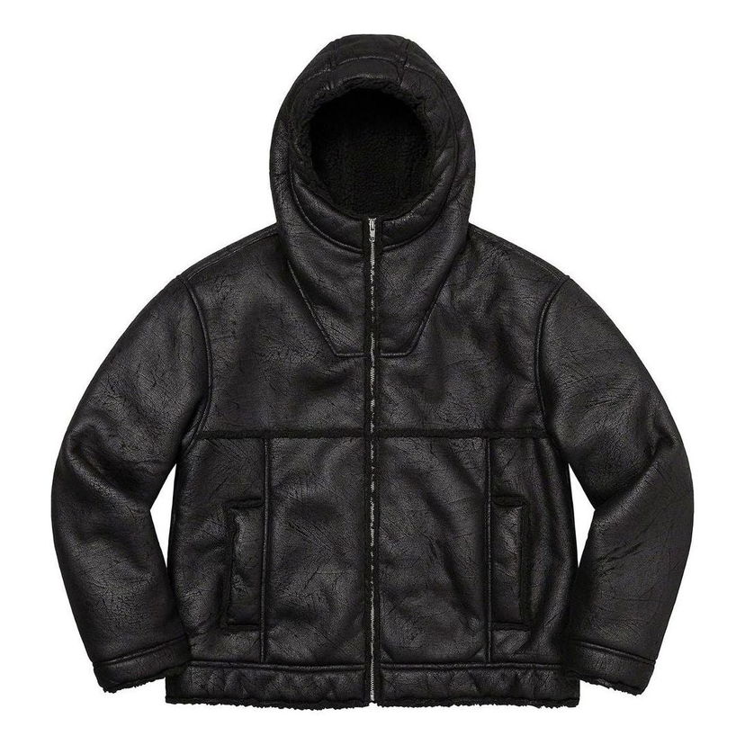 Яке Supreme Hooded Faux Shearling Jacket Черно | SUP-SS23-084