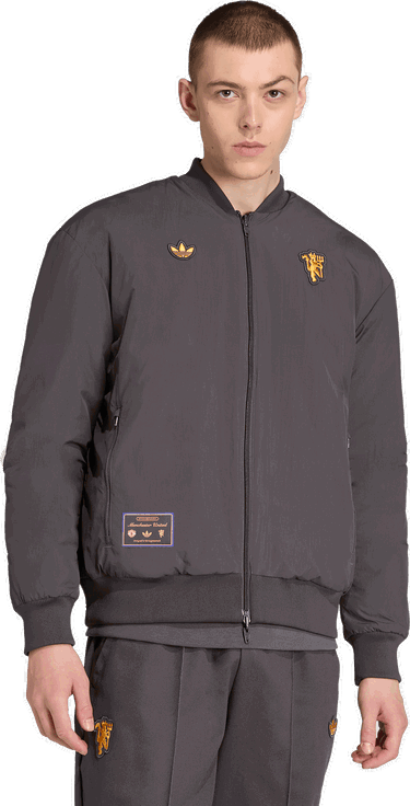 Яке бомбър adidas Performance Manchester United Terrace Icons Bomber Jacket Сиво | JN2831, 4