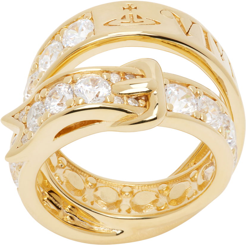 Пръстен Vivienne Westwood Vivienne Westwood Gold-Tone Crystal Belt Ring Жълто | 6404016J-01R102-SM